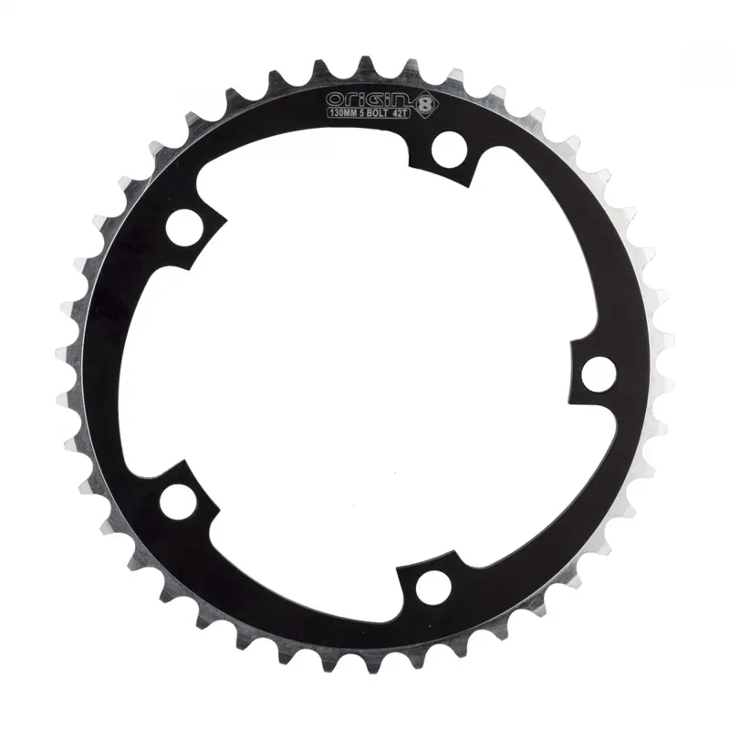 Origin8 130mm 5-bolt 42T Chainring in Black/Silver