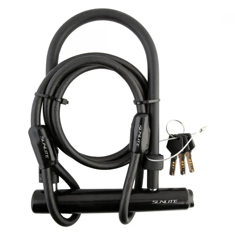 Sunlite 4x7.75in Standard U-Lock w/Cable in Black