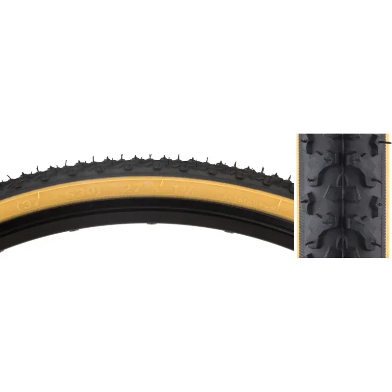 Sunlite K161 Hybrid V-Track 27x1 3/8-inch Wired Tire in Black