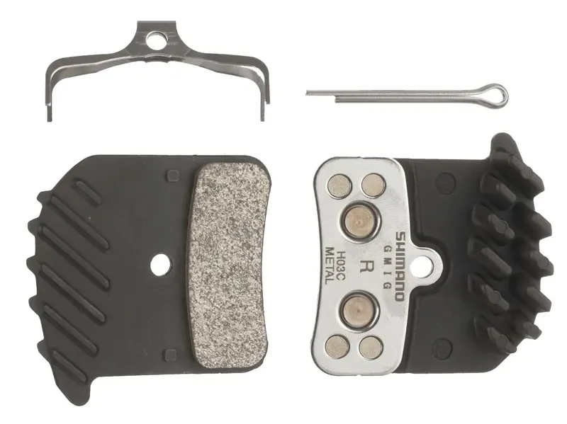 Shimano H03C M820/M640 Sintered/Steel Finned Disk Brake Pads and Spring in Black