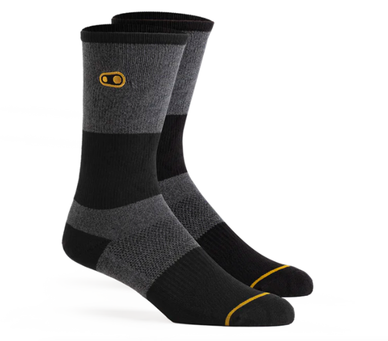 CRANKBROTHERS ICON CASUAL SOCKS - GREY/BLACK/GOLD