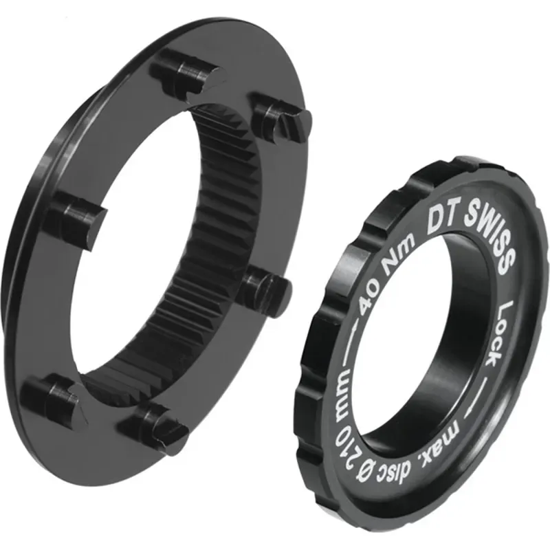 DT Swiss MTB and 15mm Axle Center-Lock to 6-Bolt Fitting Adapter in Black