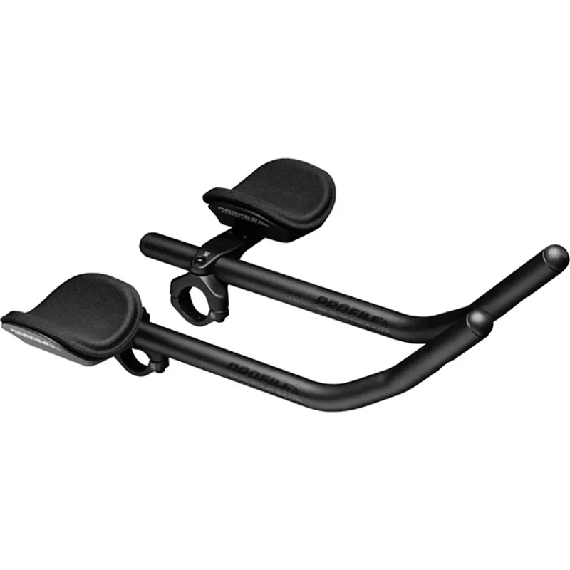 Profile Design Sonic Ergo 35a Shallow Ski-Bend Aluminum Aerobar: Long 400mm Extension Sonic Bracket Ergo Armrest Black