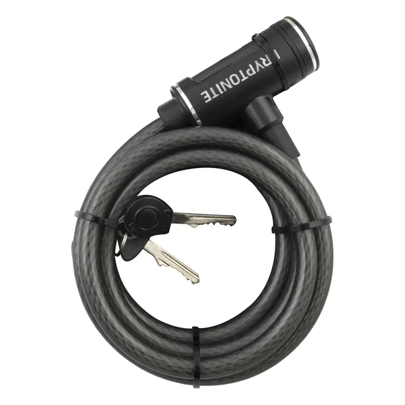 Kryptonite Cable Key Lock 6ft x 12mm Without Bracket in Black