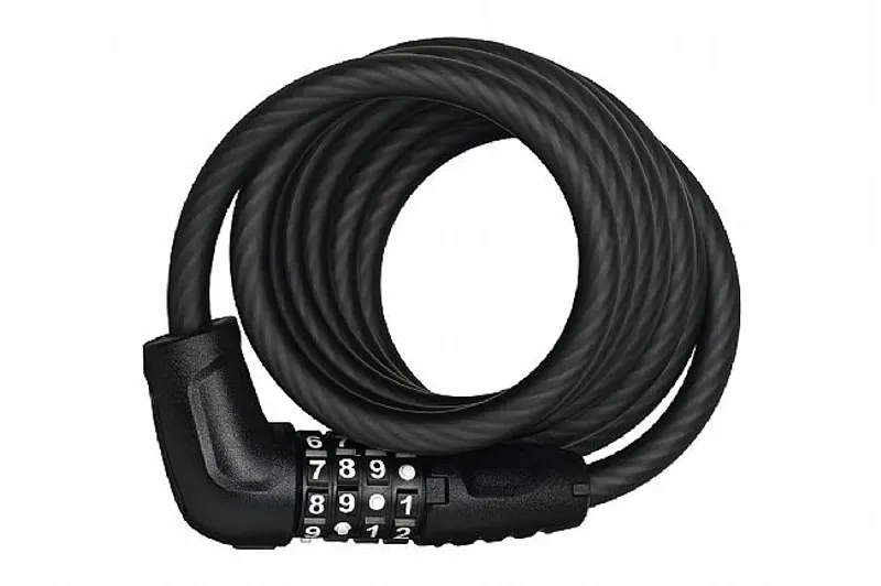 Tresorflex 6615 Combination Coiled Cable Lock: 120cm x 15mm With Mount Black