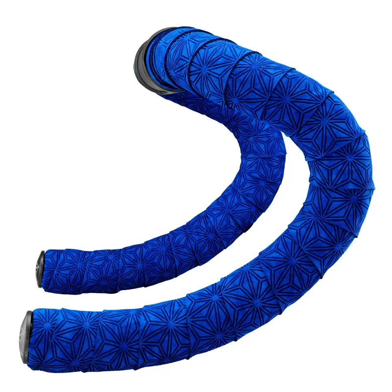 Supacaz Suede Handlebar Tape + Black Star Plugz in Royal Blue-1