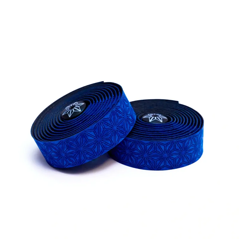 Supacaz Suede Handlebar Tape + Black Star Plugz in Royal Blue-4