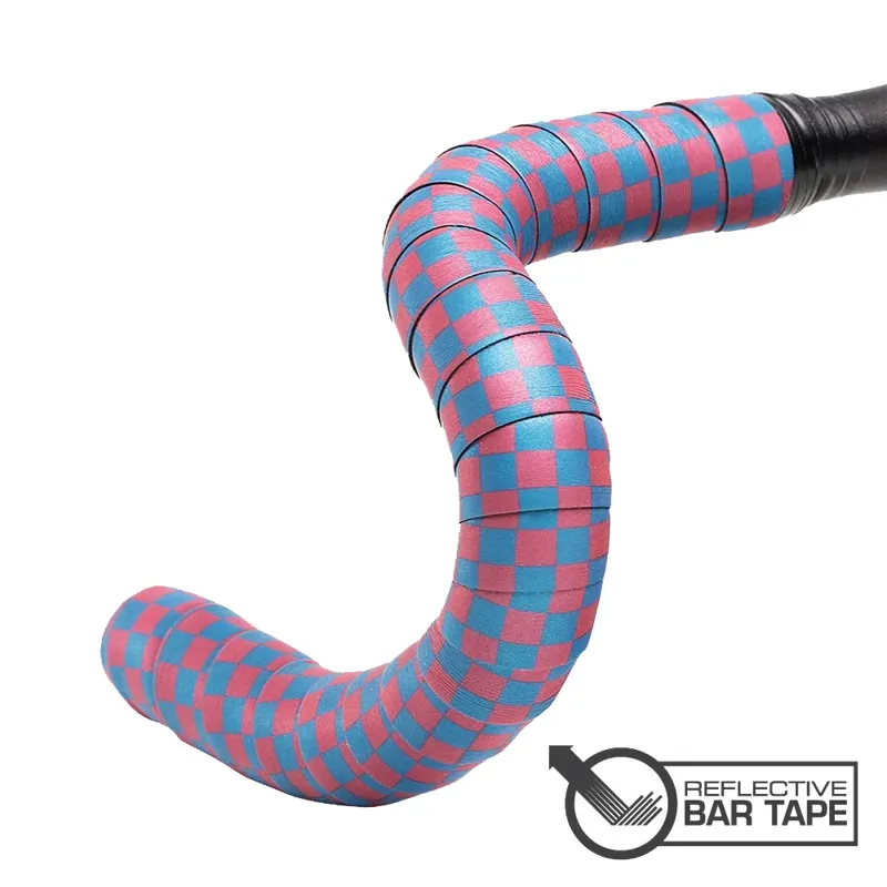 Serfas Reflective Bar Tape in Blue/Pink Checkered-1