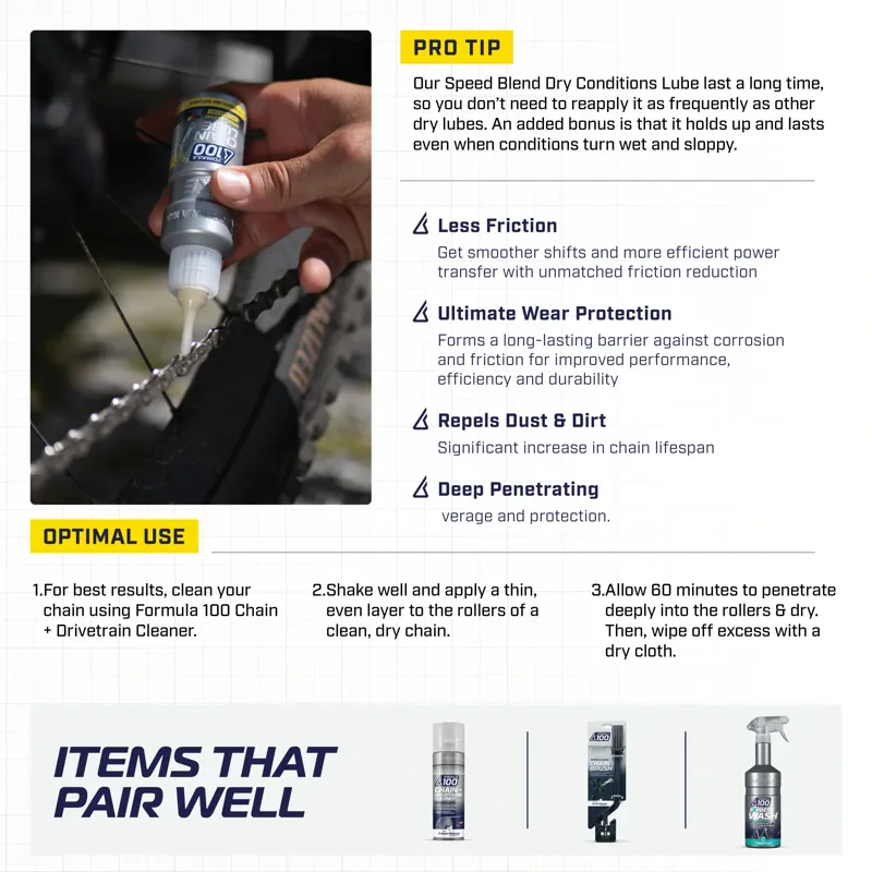 Formula 100 Dry Conditions Chain Lube 50ml-4