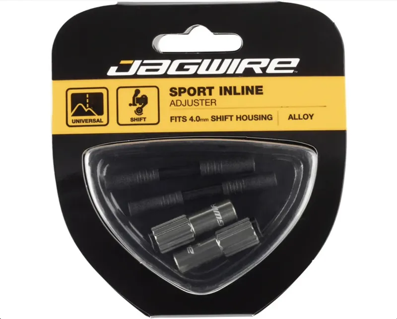 Jagwire Sport 4mm Mini Inline Cable Tension Adjusters Pair Black