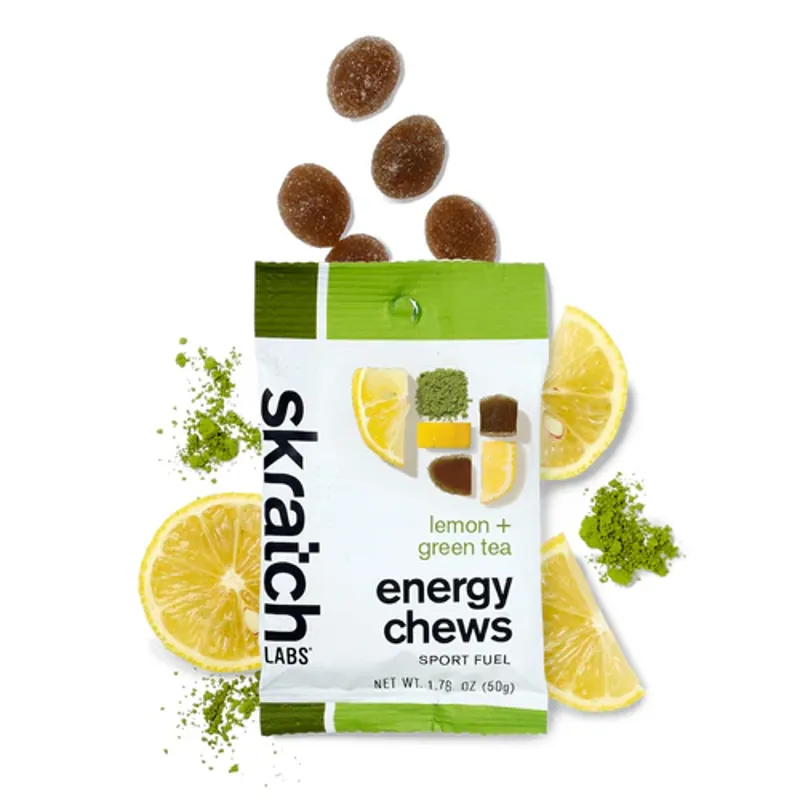 Skratch Labs - Energy Chews Sport Fuel - Energy Chews- Lemon Green Tea - 50g- Single Serving