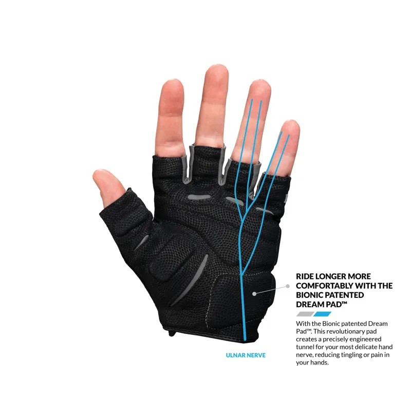 Bionic Men's Cycling Fingerless Gloves in Black-2