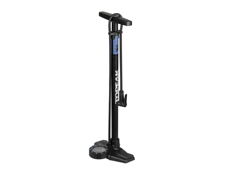 Topeak Joeblow Roadie Ex Floor Pump Steel Barrel / Plastic Base 3.5 Base Mount Gauge 160 Psi / 11 Bar Smarthead in Black/Blue