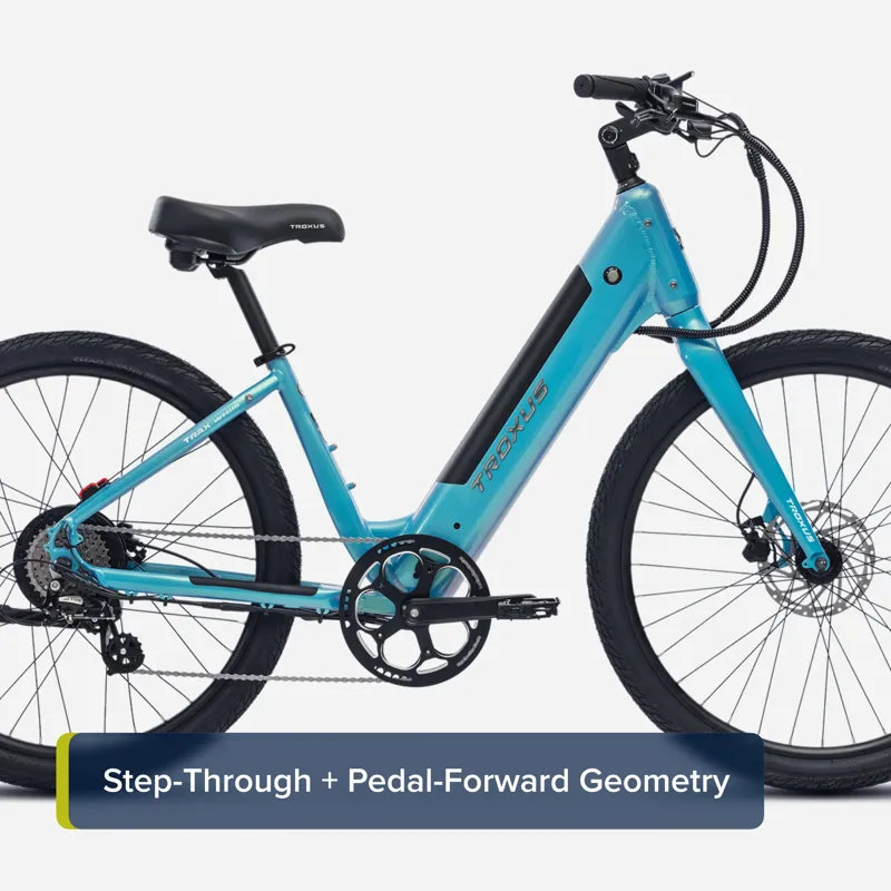 Troxus Trax Whim iQ Step-Thru eCruiser Bike Small in Glacier Blue-2