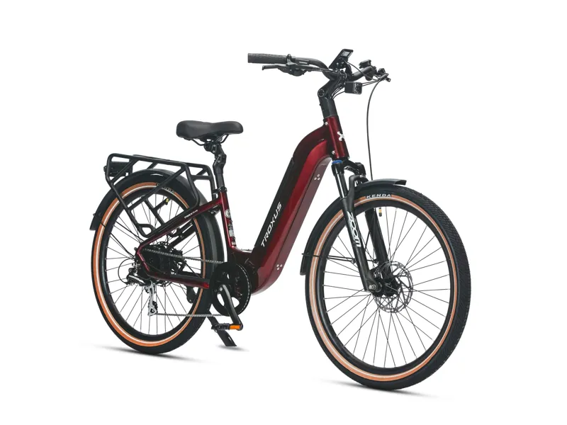Troxus Trax Plus Commuter E-Bike 500W/15Ah Small in Metallic Red-1