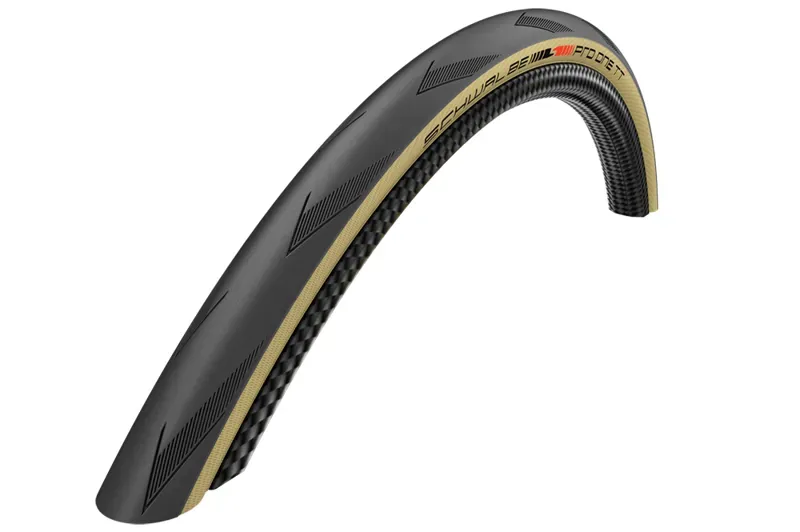 Schwalbe Pro One TT Tire - 700 X 25 Tubeless Folding Black/Tan Evolution Line Addix Race Black/Tan 700 x 25
