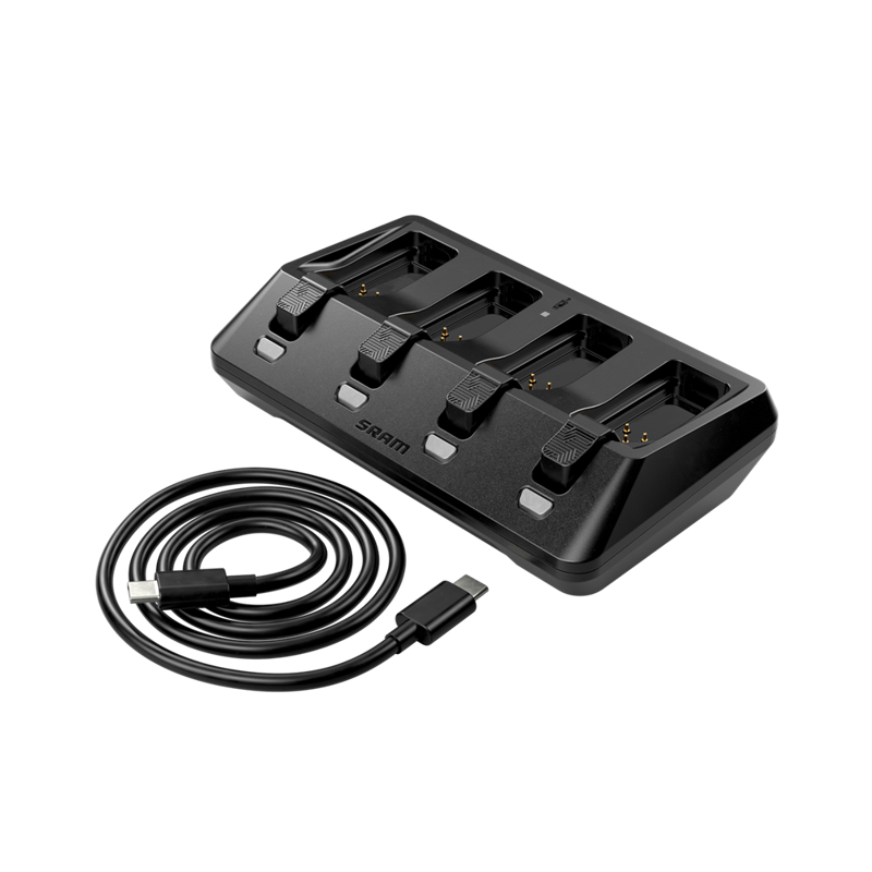 SRAM AM AXS Battery 4-port Charger w/ Cord in Black-1