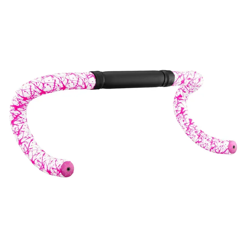 Supacaz Super Sticky Kush Splat Bar Tape in White with Neon Pink-1