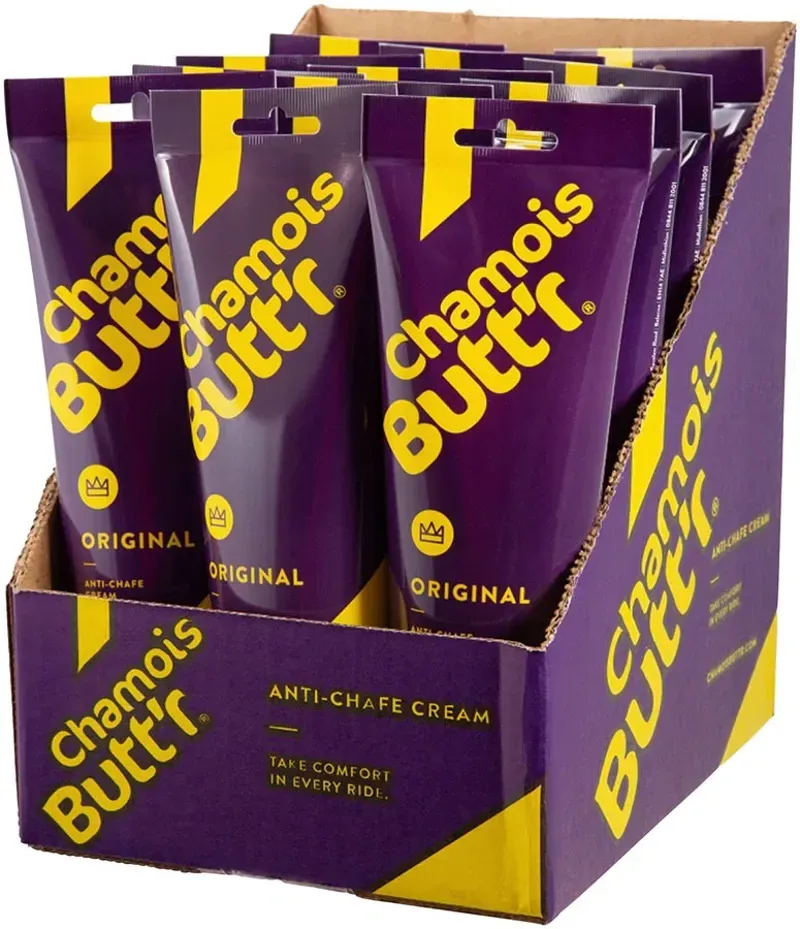 Chamois Butt'r Original Anti-Chafe Cream 8oz POP Box of 12 in Purple-1