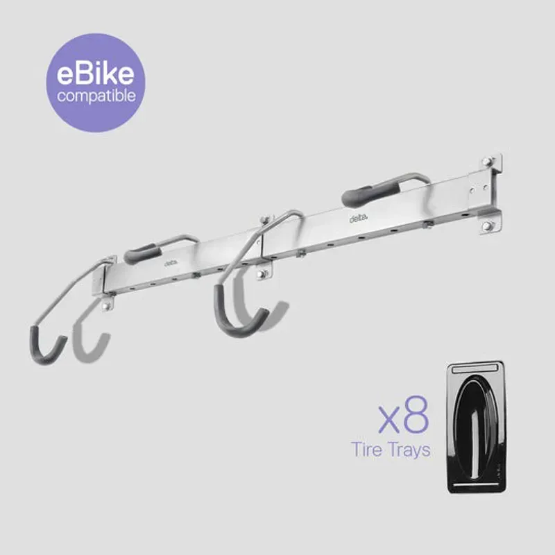 Delta Four Bike Heavy Duty Rail Rack In Silver